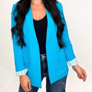 SKIES ARE BLUE  Blazer Turquoise Blue Small